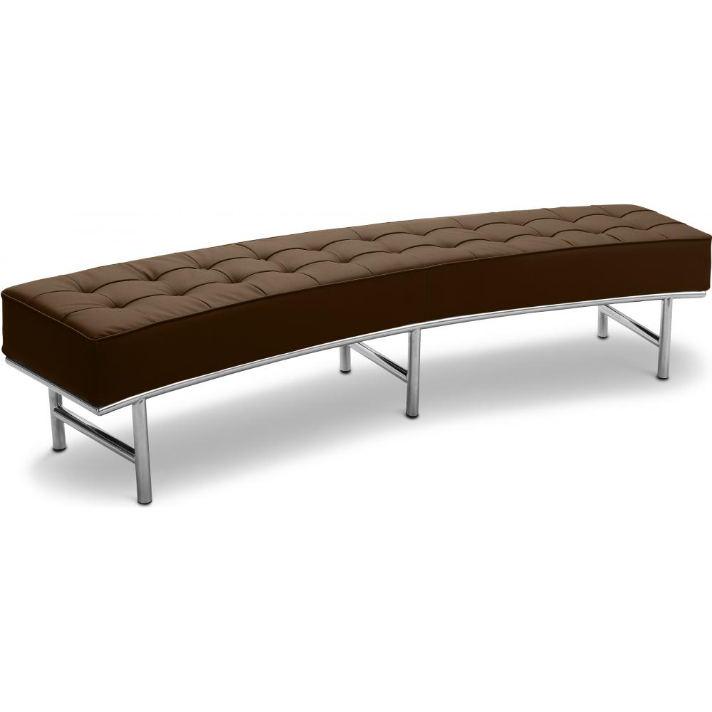  Buy Curved Bench - Upholstered in Faux Leather - Karlo Brown 13700 - in the EU