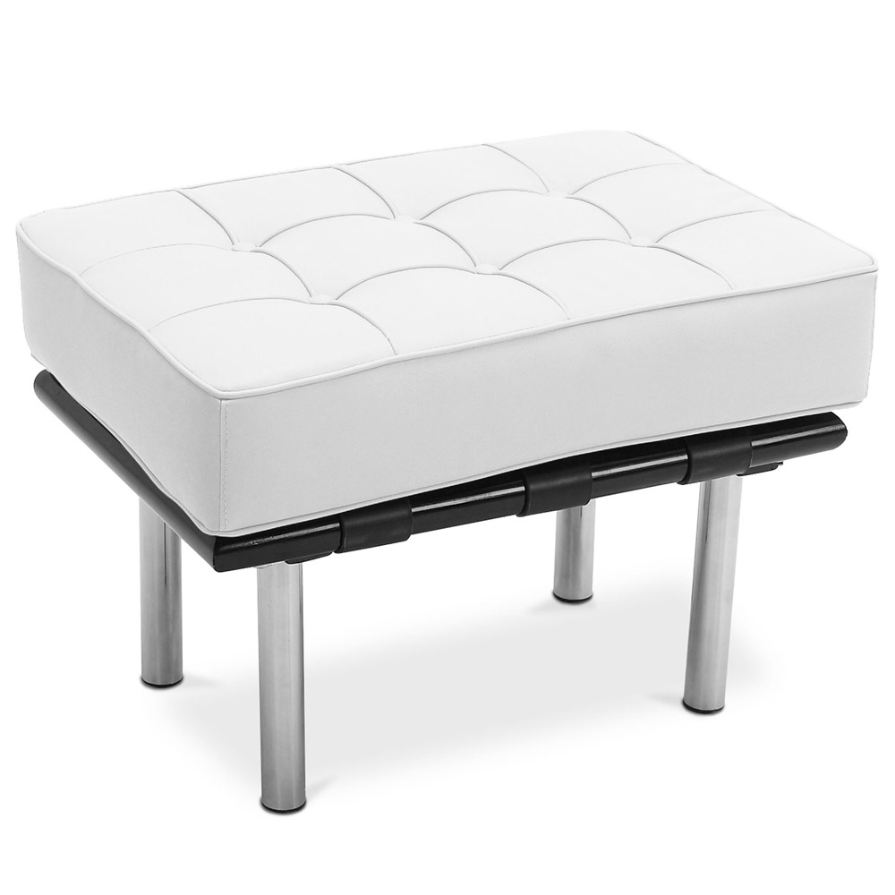  Buy Leather-upholstered Footstool - Barcel White 15425 - in the EU