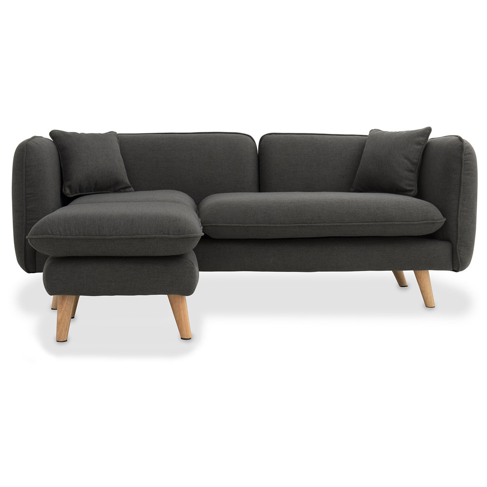  Buy Linen Upholstered Chaise Lounge - Scandinavian Style - Vriga Dark grey 58759 - in the EU