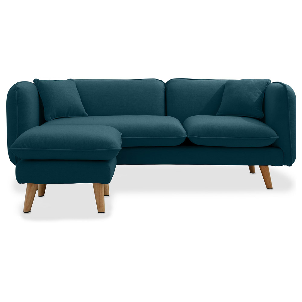  Buy Linen Upholstered Chaise Lounge - Scandinavian Style - Vriga Dark blue 58759 - in the EU
