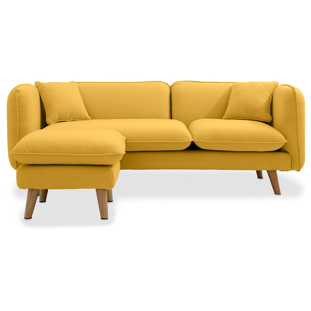  Buy Linen Upholstered Chaise Lounge - Scandinavian Style - Vriga Yellow 58759 - in the EU