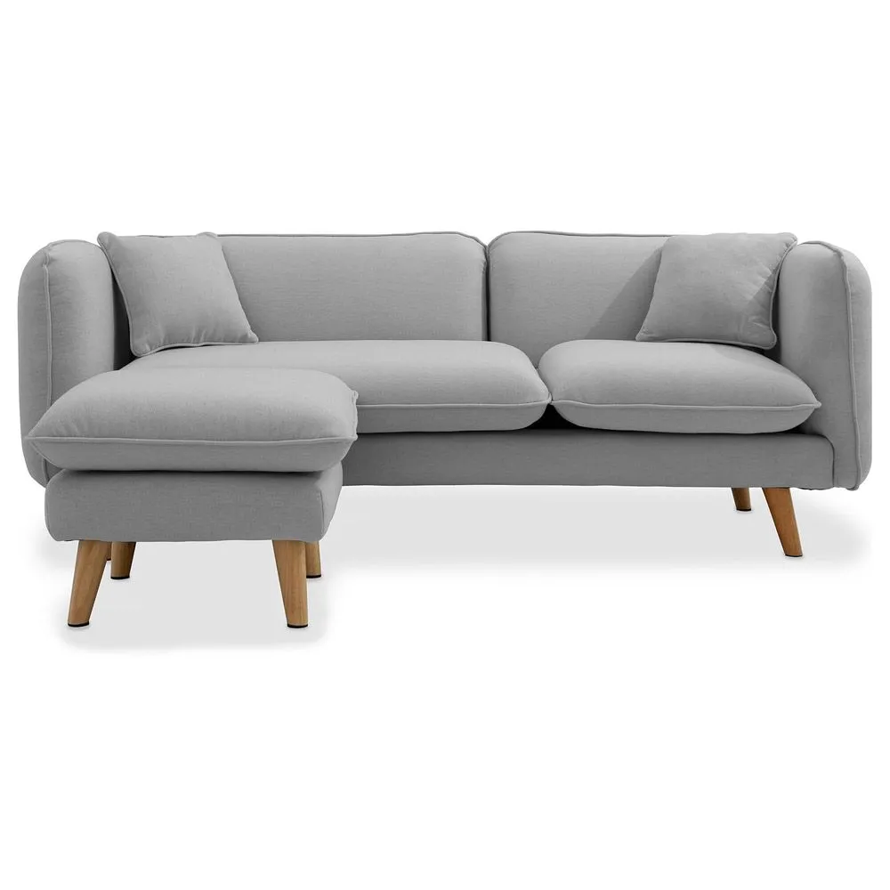 Linen Upholstered Chaise Lounge - Scandinavian Style - Vriga image 8