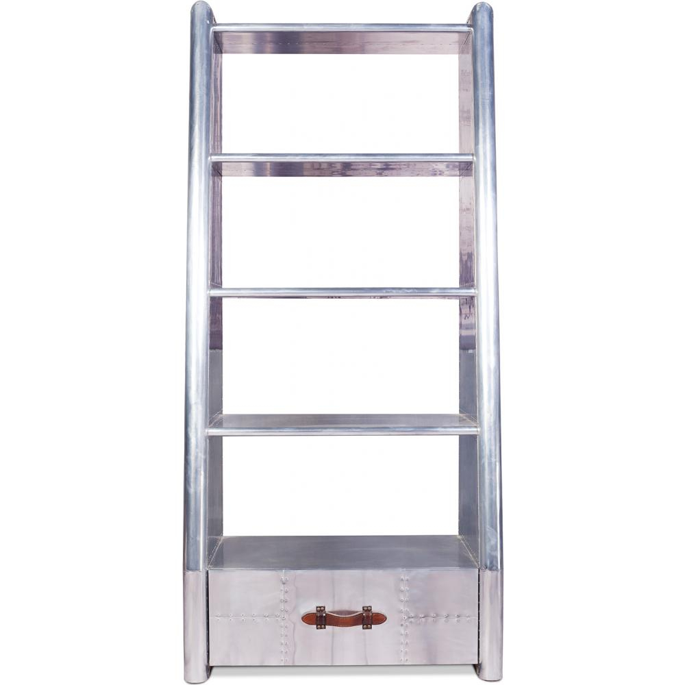  Buy Metal Shelf with Drawer - Aviator Style - 4 Shelves - Zlan Metallic light grey 48356 - in the EU