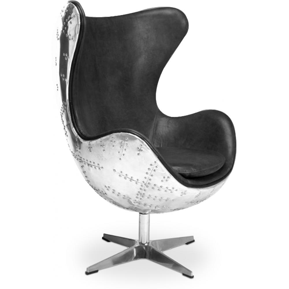  Buy Egg chair Aviator armchair premium leather Black 25628 - in the EU