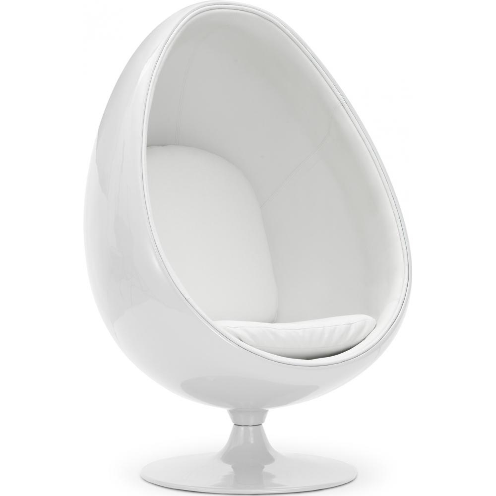  Buy Egg-shaped designer armchair - Faux leather upholstery - Eny White 13193 - in the EU