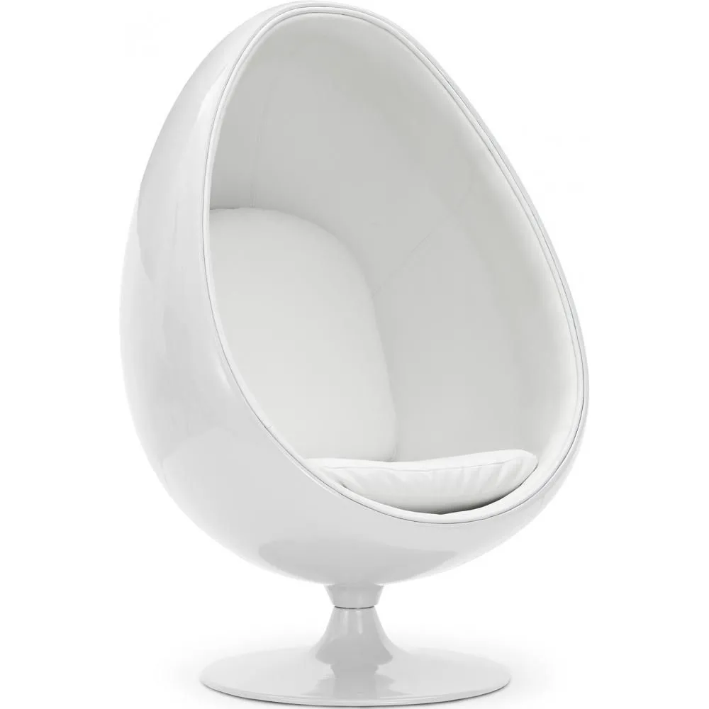 Egg-shaped designer armchair - Faux leather upholstery - Eny image 8