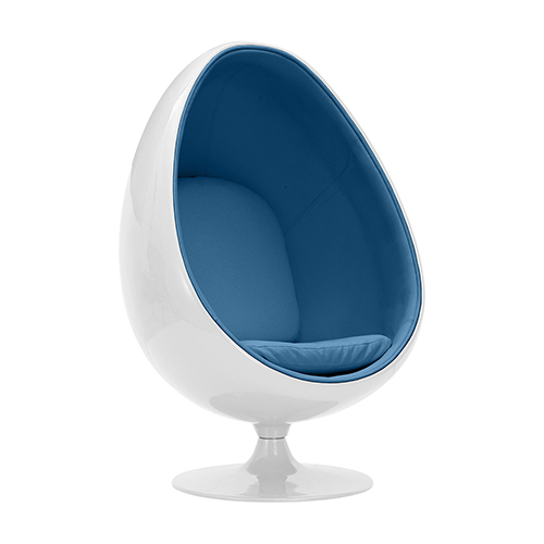  Buy Egg-shaped designer armchair - Faux leather upholstery - Eny Dark blue 13193 - in the EU