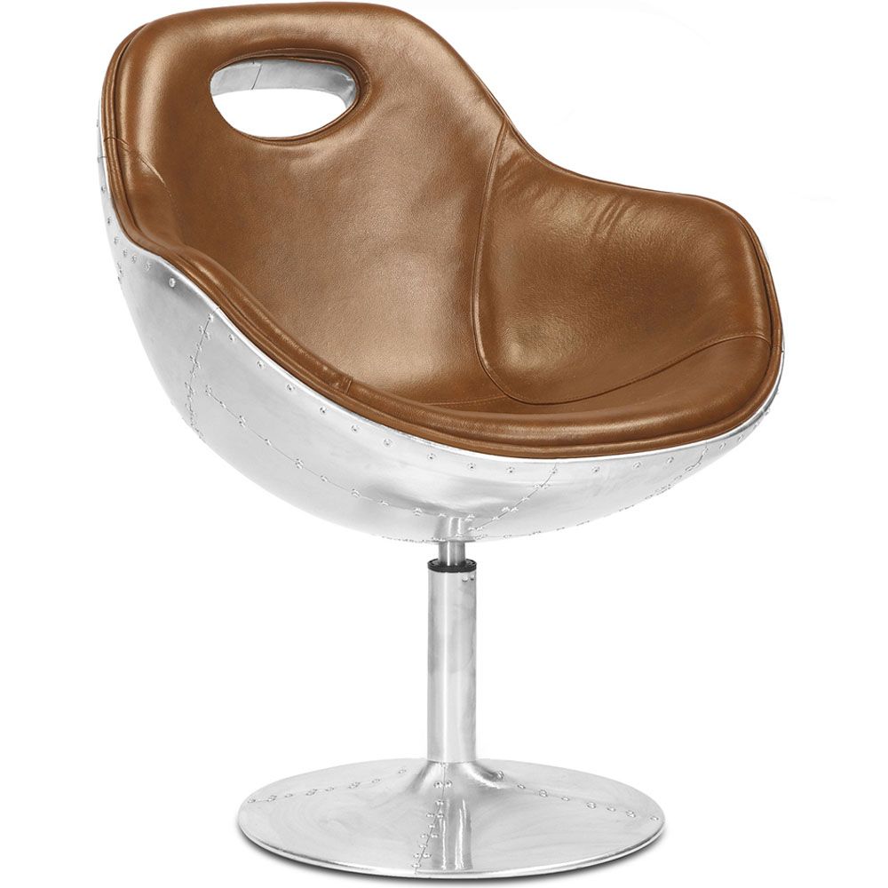 Armchair with Armrests - Aviator Style - Leather - Tulip image 8