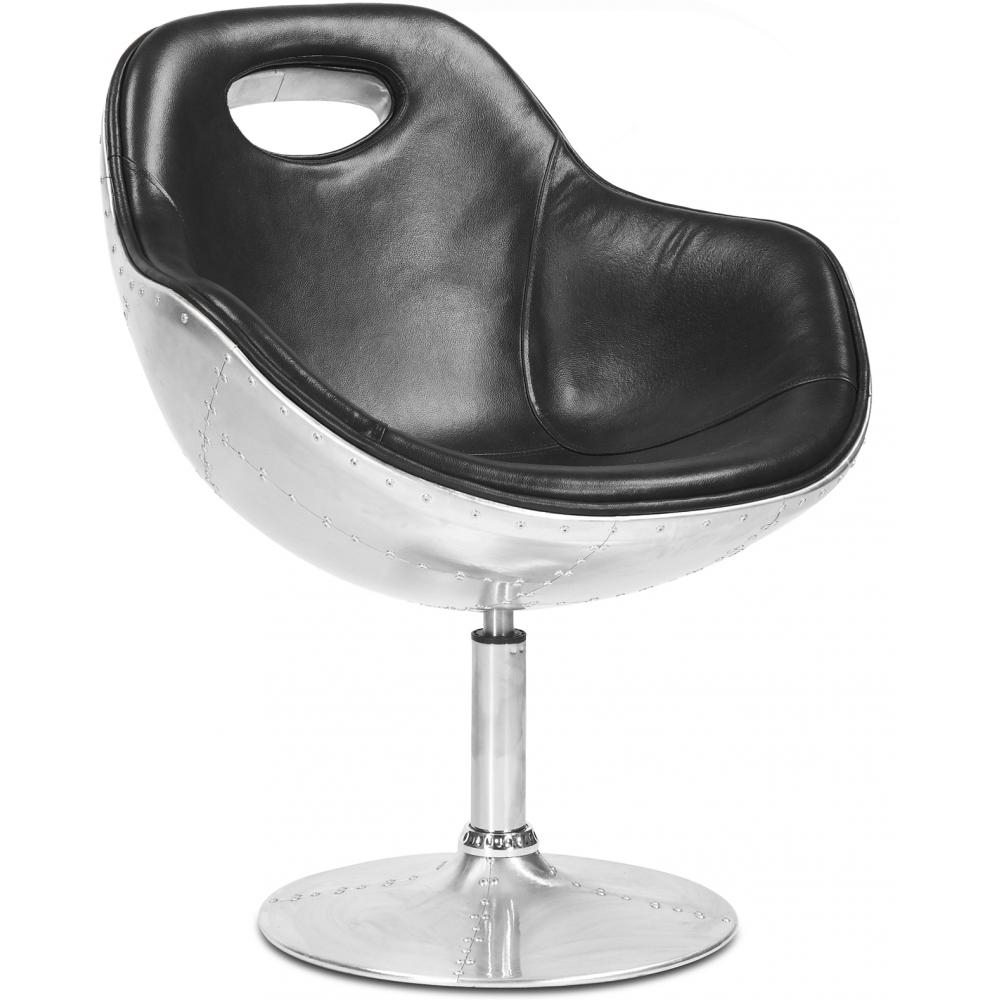  Buy Armchair with Armrests - Aviator Style - Leather - Tulip Black 25623 - in the EU