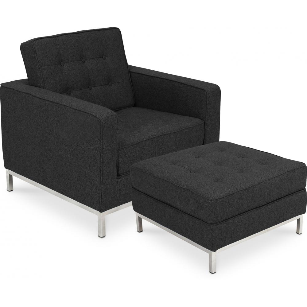  Buy Konel Armchair with Matching Ottoman - Cashmere Black 16513 - in the EU