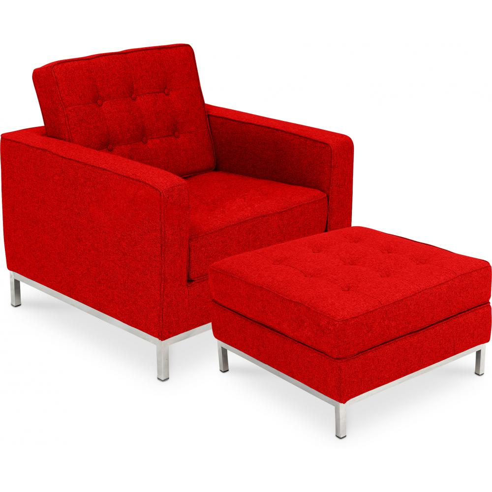  Buy Designer Armchair with Footrest - Upholstered in Cashmere - Konel Red 16513 - in the EU