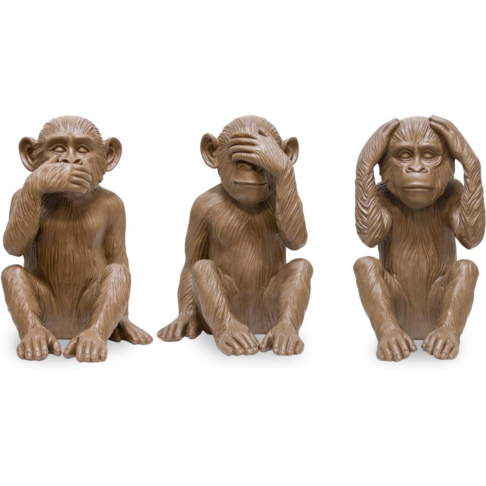  Buy 'Three Wise Monkeys' decorative design sculpture Brown 58449 - in the EU