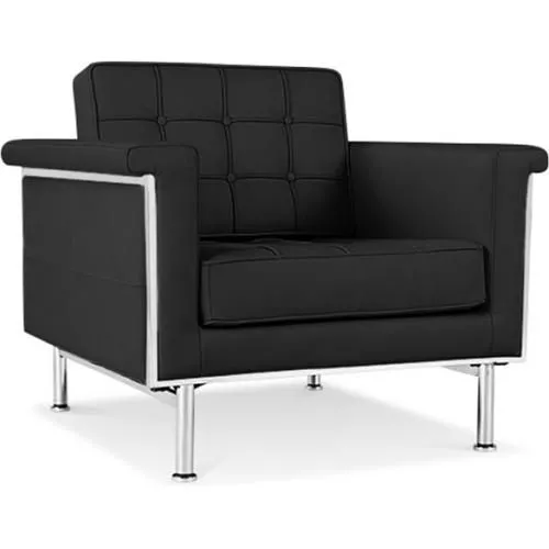 Armchair with armrests - Upholstered in leather - Town image 8