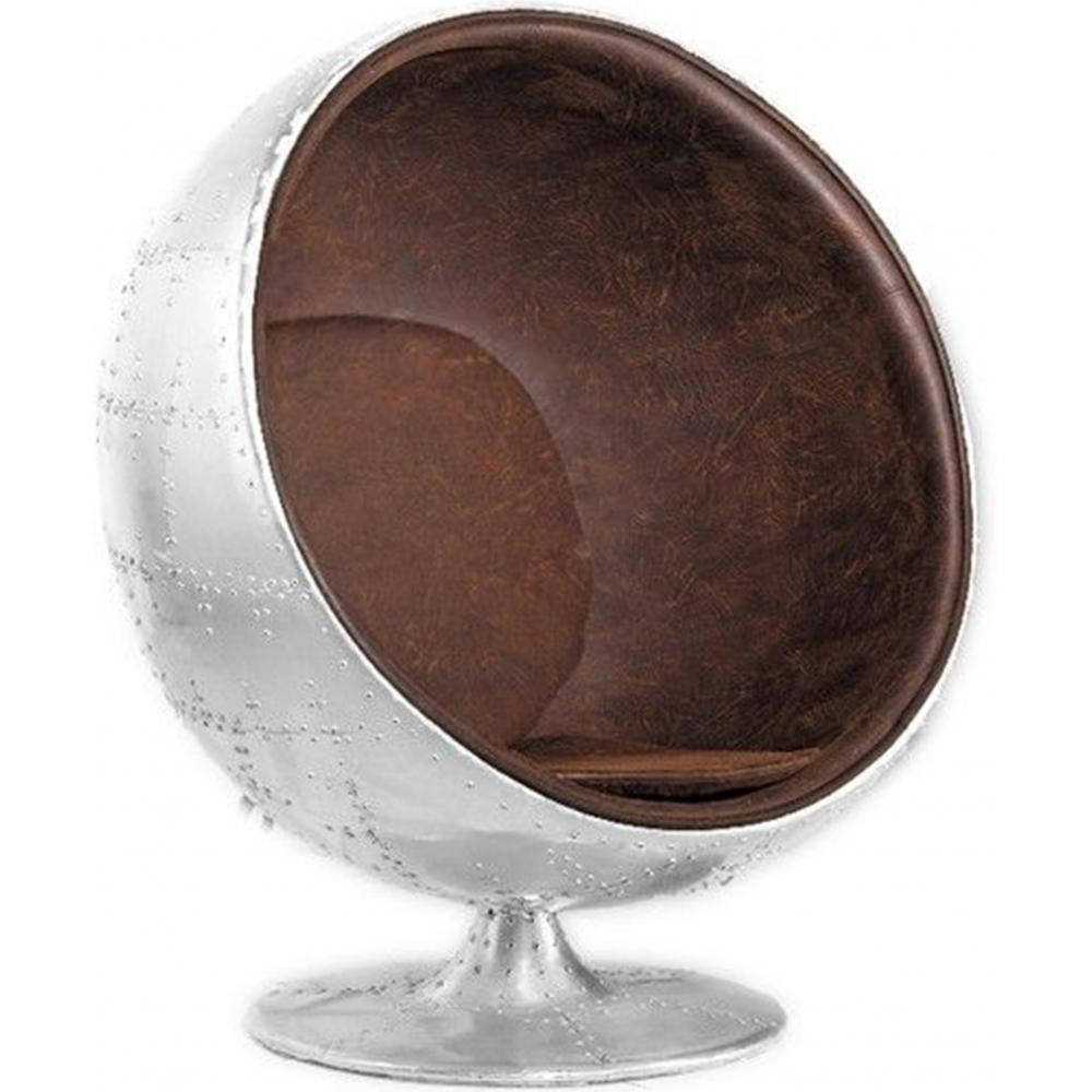  Buy Ball chair Aviator armchair microfiber aged leather effect Brown 26718 - in the EU