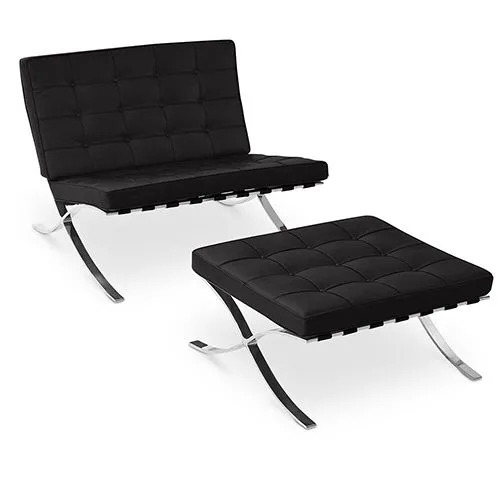 Designer Armchair with Footrest - Upholstered in Faux Leather - Town image 8