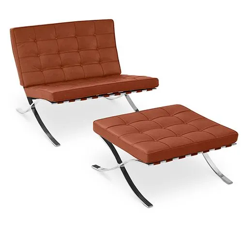 Designer Armchair with Footrest - Upholstered in Faux Leather - Town image 8
