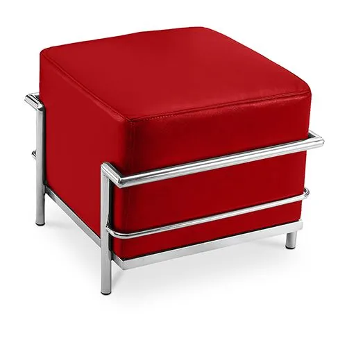  Square Footrest - Upholstered in Faux Leather - Kart image 8