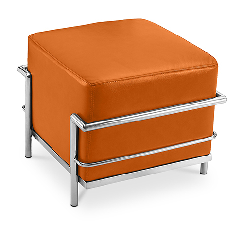  Buy  Square Footrest - Upholstered in Faux Leather - Kart Orange 55762 - in the EU
