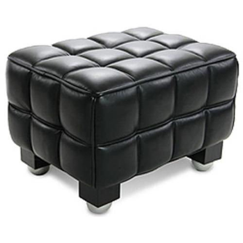 Buy  Padded Designer Footrest - Upholstered in Leather - Nubus Black 23370 - in the EU