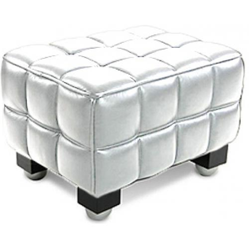  Buy  Padded Designer Footrest - Upholstered in Leather - Nubus White 23370 - in the EU
