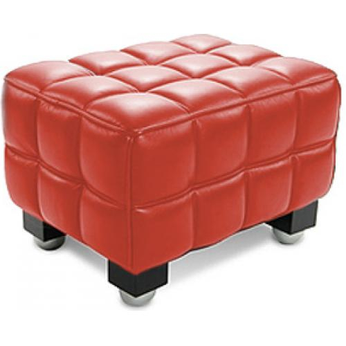  Buy  Padded Designer Footrest - Upholstered in Leather - Nubus Red 23370 - in the EU