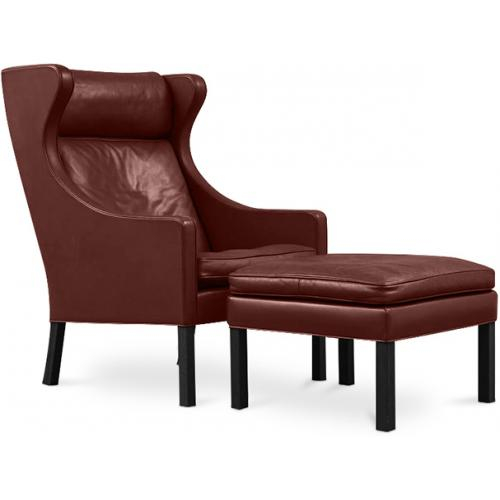  Buy Armchair with Footrest - Upholstered in Polyurethane Leather - Micah Brown 15449 - in the EU