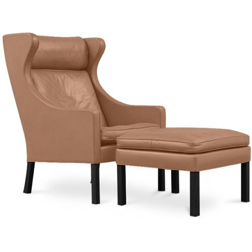  Buy Armchair with Footrest - Upholstered in Polyurethane Leather - Micah Light brown 15449 - in the EU