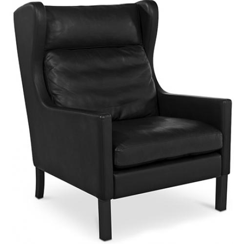  Buy Armchair with Armrests - Retro Style - Upholstered in Leather - Michal Black 50102 - in the EU