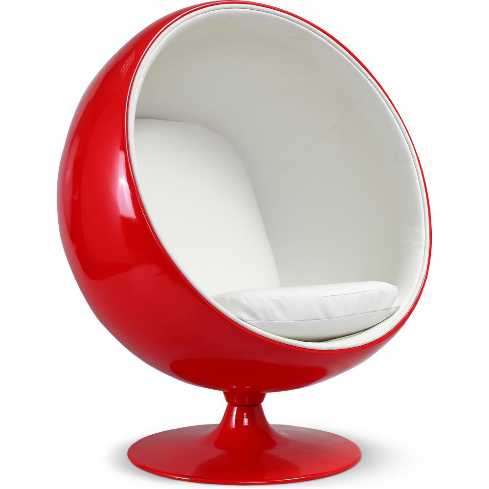  Buy Ball Design Armchair - Upholstered in Faux Leather - Baller White 19541 - in the EU