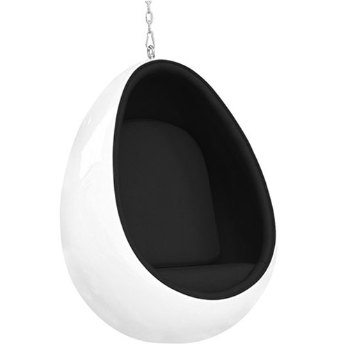  Buy Hanging Egg Design Armchair - Upholstered in Fabric - Eny Black 16504 - in the EU