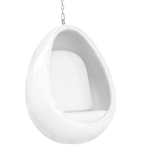  Buy Hanging Egg Design Armchair - Upholstered in Fabric - Eny White 16504 - in the EU