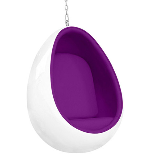  Buy Hanging Egg Design Armchair - Upholstered in Fabric - Eny Mauve 16504 - in the EU