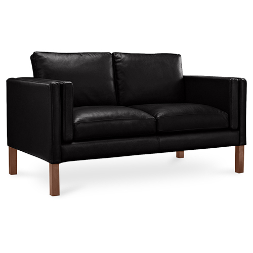  Buy Polyurethane Leather Upholstered Sofa - 2 Seater - Mordecai Black 13921 - in the EU