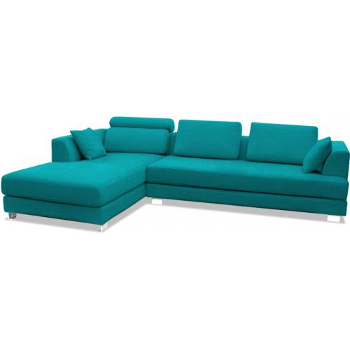  Buy Chaise longue with 3 seats - Upholstered in fabric - Boretti Turquoise 16613 - in the EU