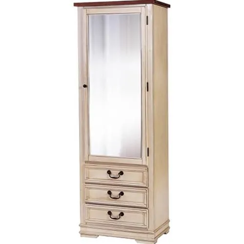Country Chic Mirror Wardrobe - Waxed Wood image 8