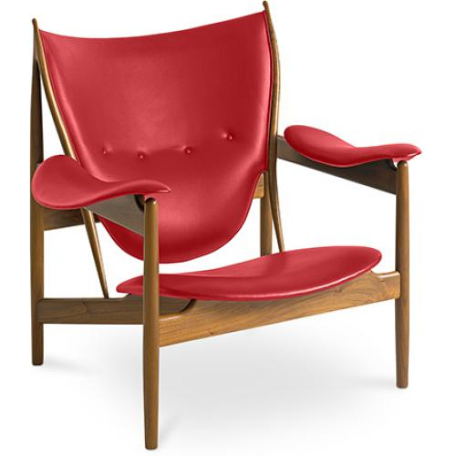  Buy Design Armchair with Armrests - Wood and Leather - Captain Red 58425 - in the EU