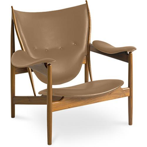  Buy Design Armchair with Armrests - Wood and Leather - Captain Brown 58425 - in the EU