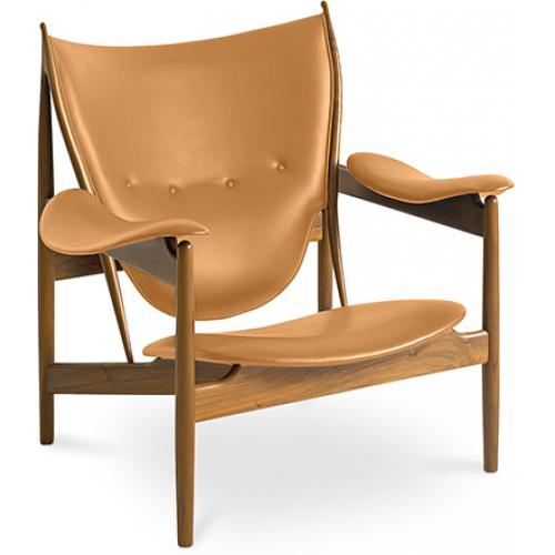  Buy Design Armchair with Armrests - Wood and Leather - Captain Light brown 58425 - in the EU