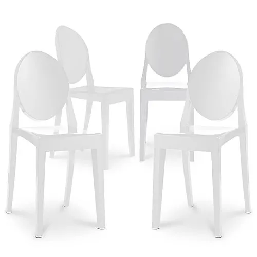 Pack of 4 Dining Chairs Transparent - Victoria Queen image 8