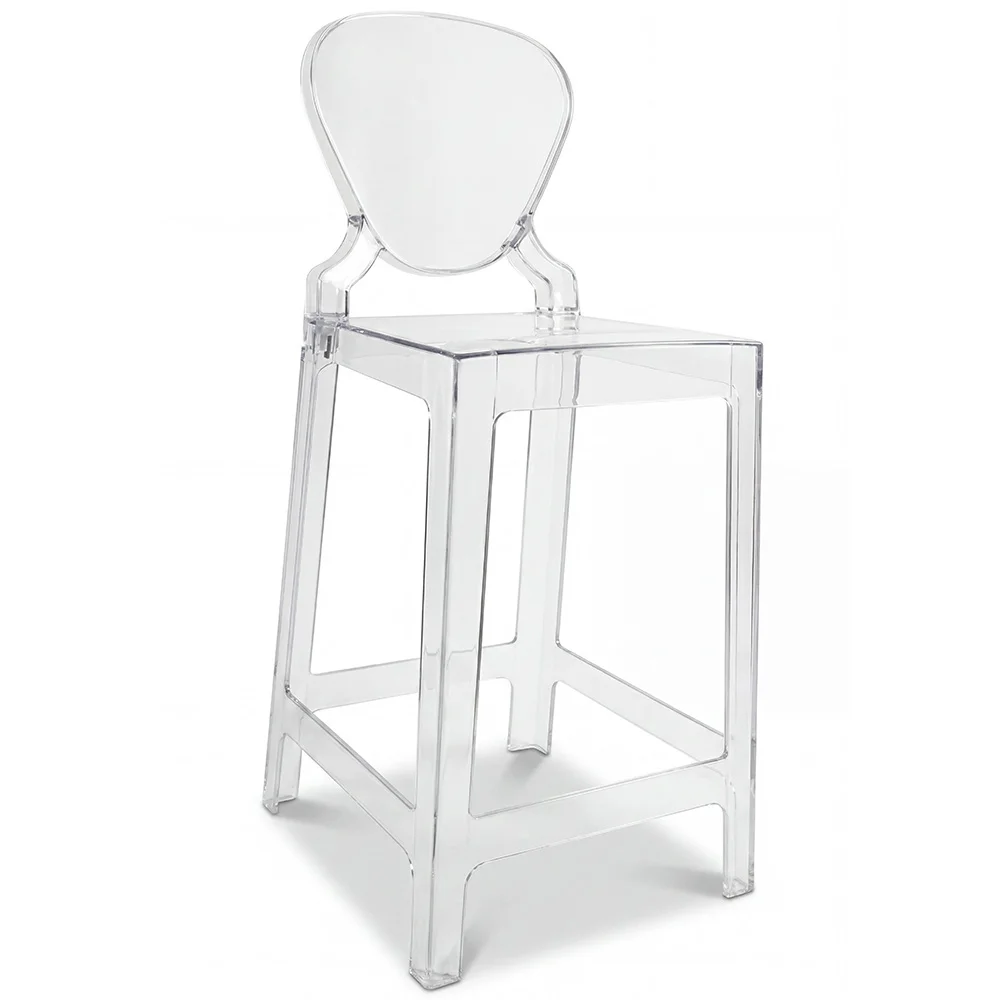 Bar Stool with Backrest - Transparent Design - 75cm - Victoria Queen image 8
