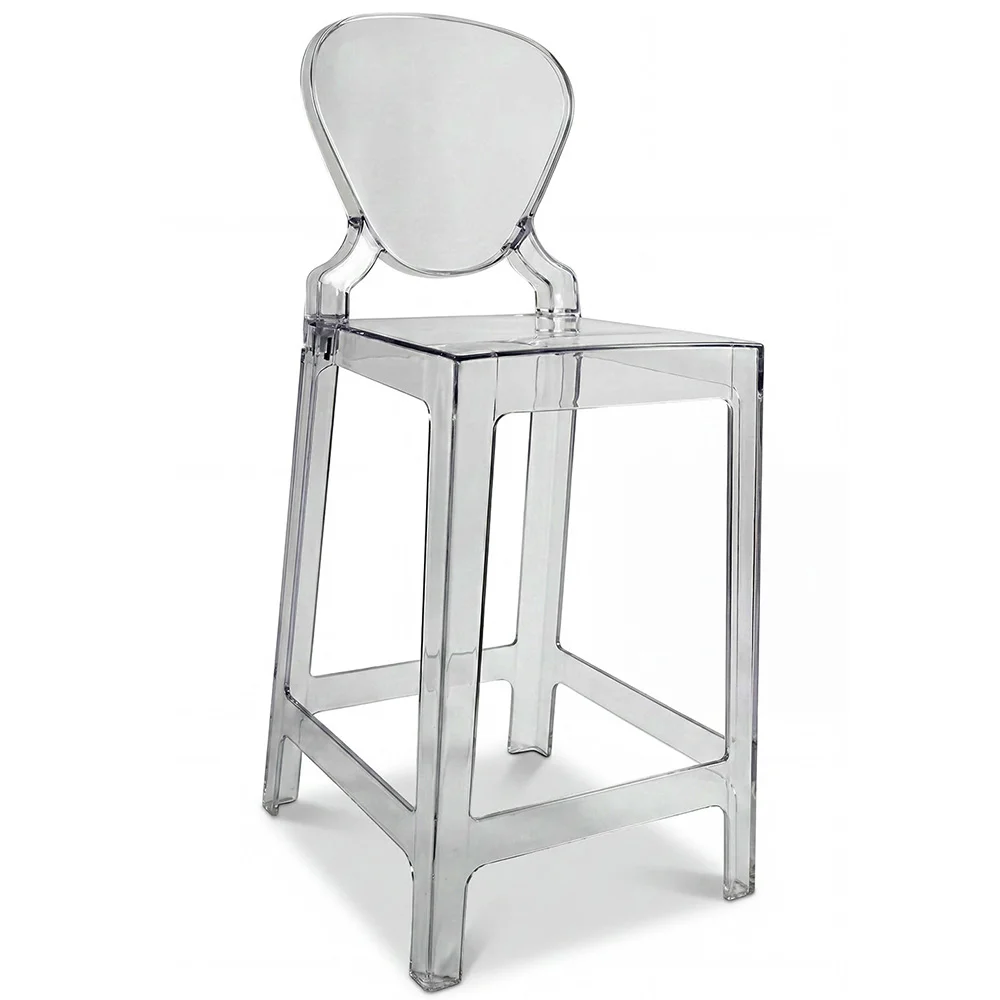 Bar Stool with Backrest - Transparent Design - 75cm - Victoria Queen image 8