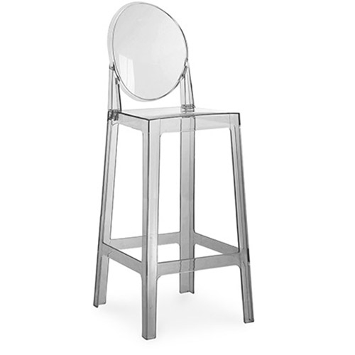  Buy Bar Stool with Backrest - Transparent Design - 75cm - Victoria Queen Grey transparent 58924 - in the EU