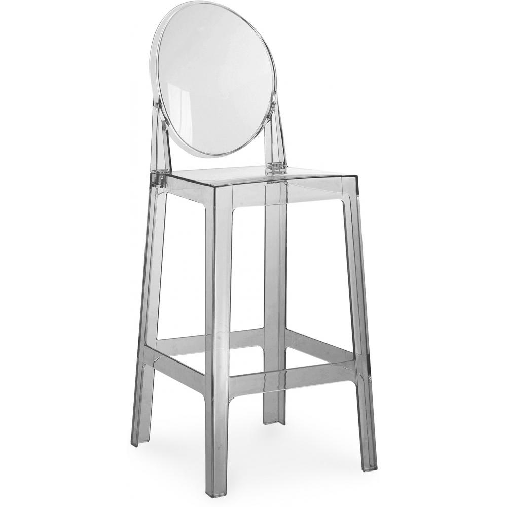  Buy Bar Stool with Backrest - Transparent Design - 65cm - Victoria Queen Grey transparent 58805 - in the EU
