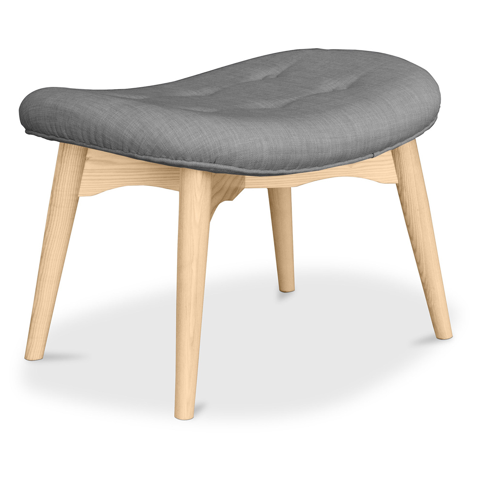  Buy Ottoman upholstered in linen - Scandinavian design - Wood - Kontor Dark grey 59019 - in the EU