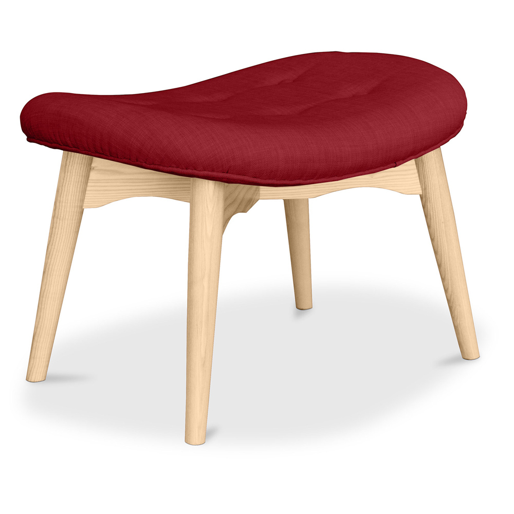  Buy Ottoman upholstered in linen - Scandinavian design - Wood - Kontor Red 59019 - in the EU