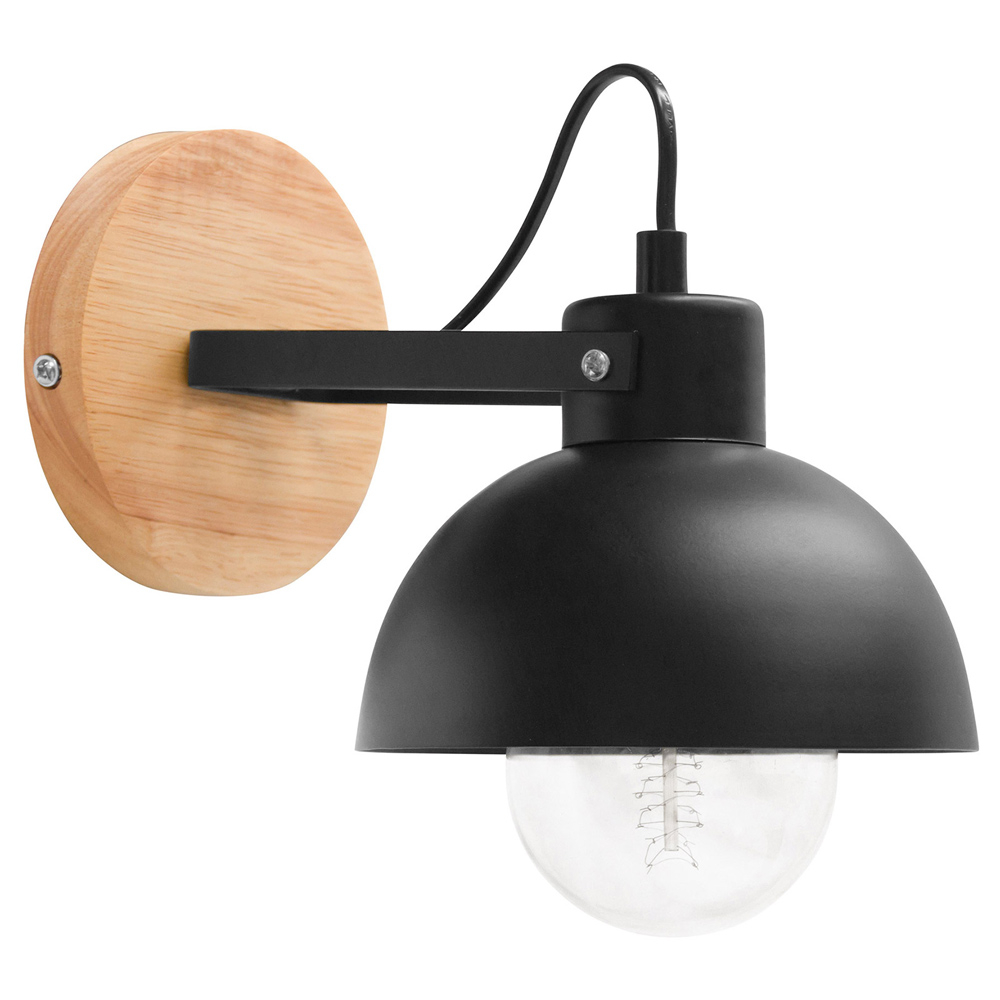  Buy  Wall Lamp - Scandinavian Style - Metal and Wood - Syla Black 59031 - in the EU