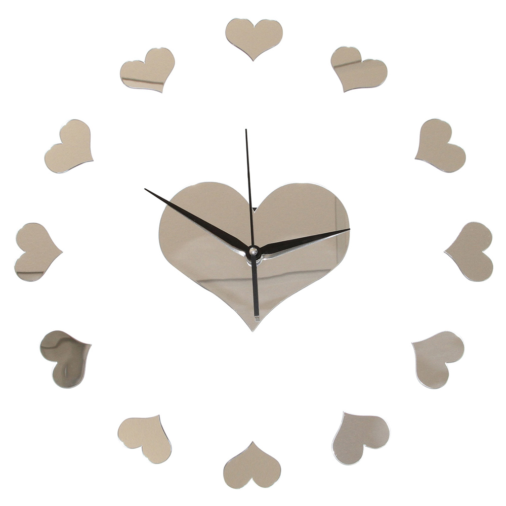  Buy Mirror Hearts Wall Clock Silver 58207 - in the EU