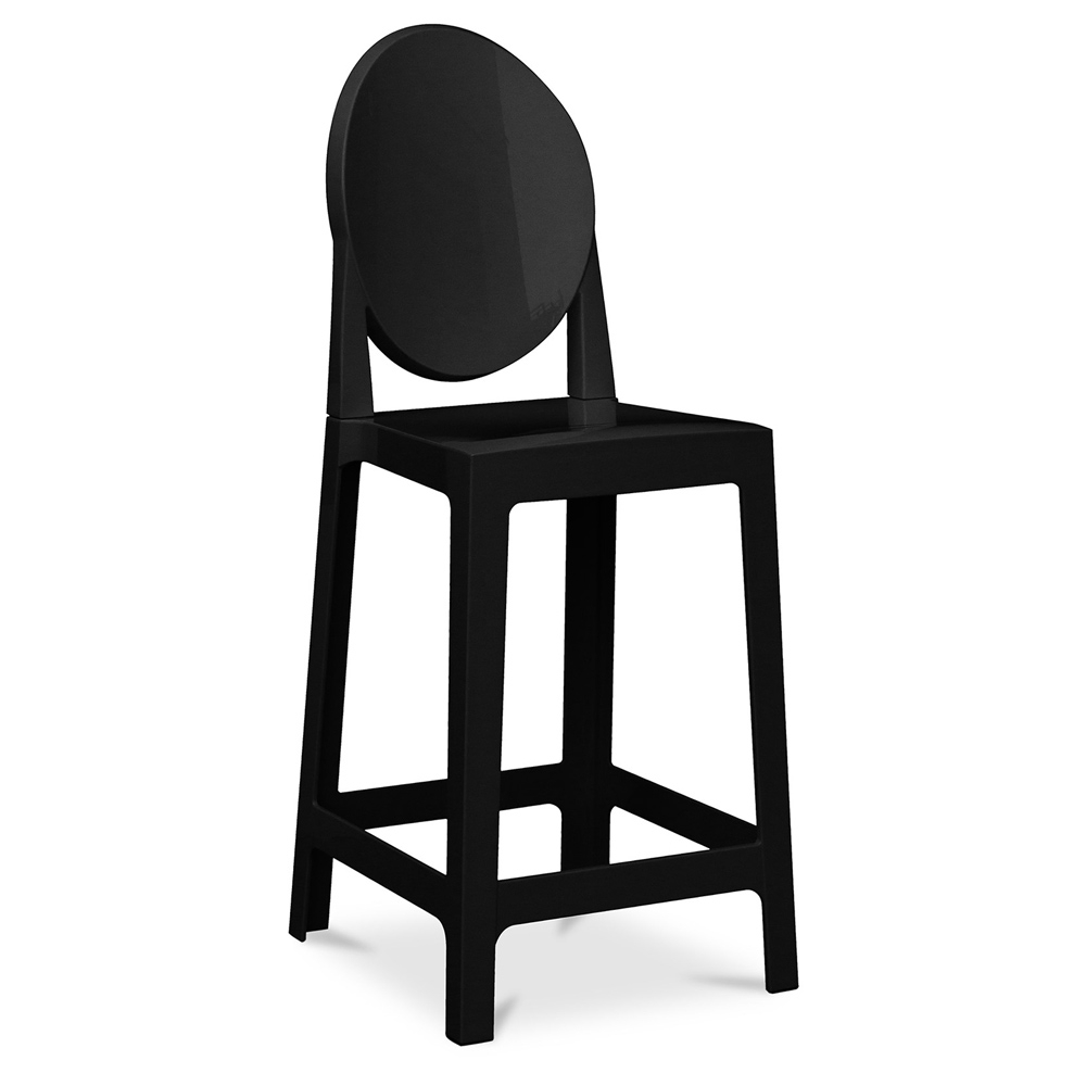  Buy Bar Stool with Backrest - Transparent Design - 65cm - Victoria Queen Black 58805 - in the EU