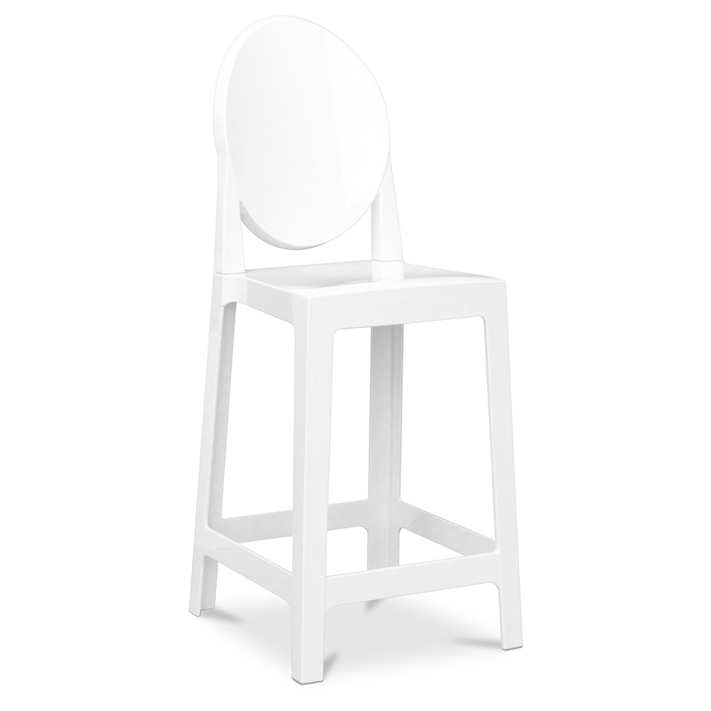  Buy Bar Stool with Backrest - Transparent Design - 65cm - Victoria Queen White 58805 - in the EU