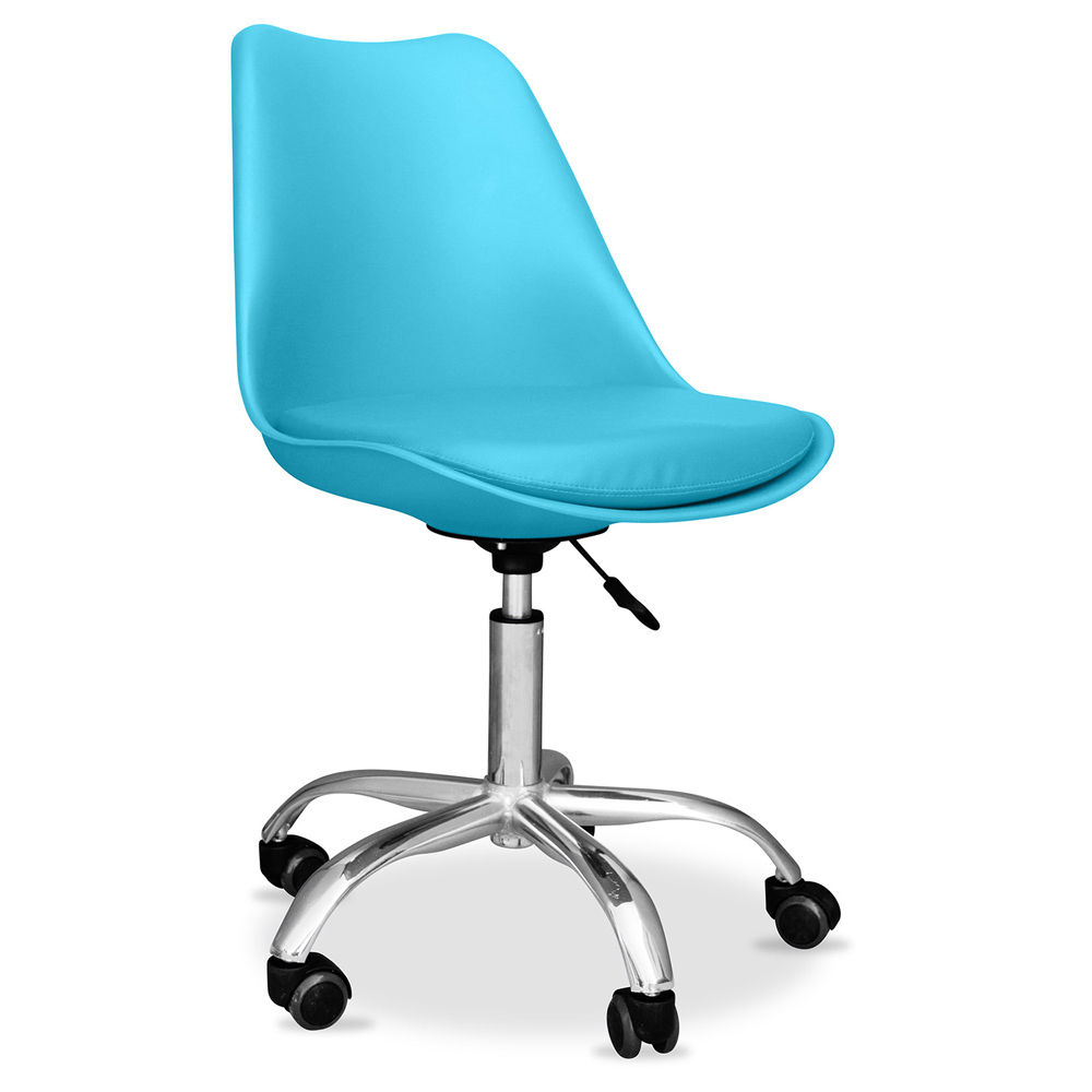  Buy Office Chair with Wheels - Swivel Desk Chair - Tulip Light blue 58487 - in the EU